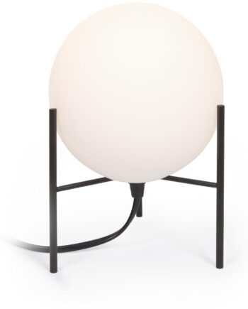 Bordlampe Kave Home Seina Sort Rustfrit Stål   Frostet Glas ø15h22