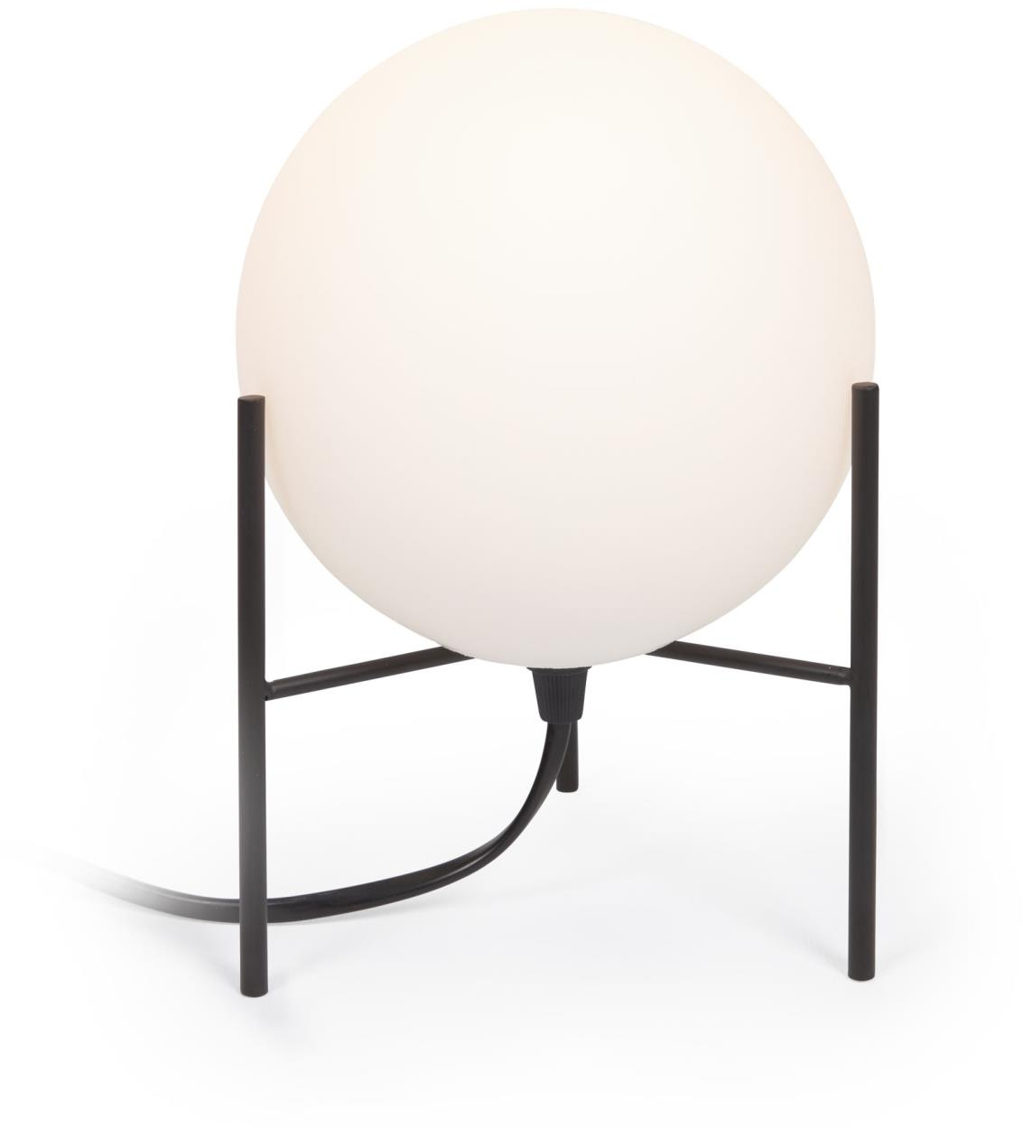 Bordlampe Kave Home Seina Sort Rustfrit Stål Frostet Glas ø15h22