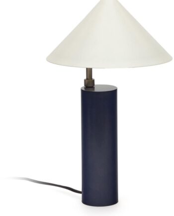 Bordlampe Kave Home Shiva Metal Blå Hvid Med Justerbar Lampeskærm Interiørbelysning Moderne Nordisk