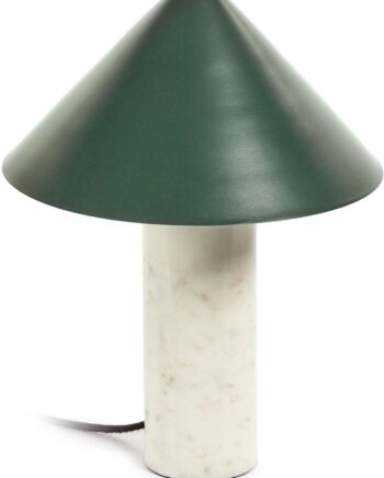 Bordlampe Kave Home Valentine  Grøn Metal Hvid Marmor ø25 H32