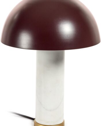 Bordlampe Kave Home Zorione Hvid Marmor Brunmalet Metal