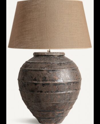 Bordlampe Keramik Jute H105 E27 Rustik Brun Natur
