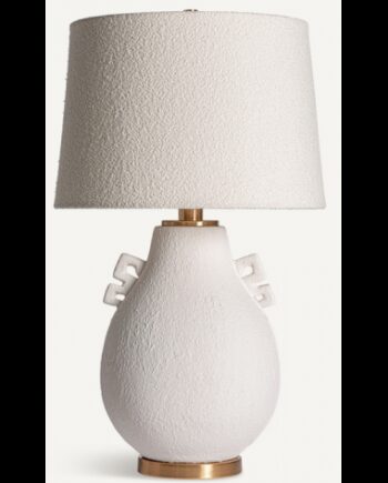 Bordlampe Keramik Polyester H81 Antik Messing Cremehvid