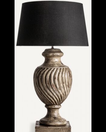 Bordlampe Mangotræ Bomuld H106 Antik Brun Sort