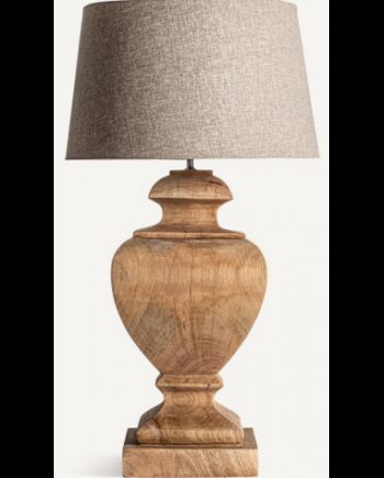 Bordlampe Mangotræ Bomuld H106 Antik Natur Mørk Beige