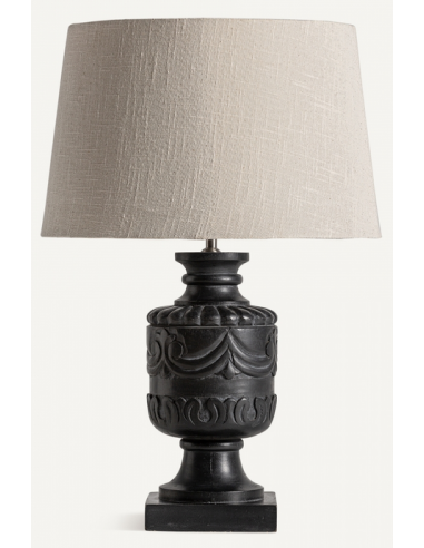 Bordlampe Mangotræ Bomuld H70 Rustik Sort Beige