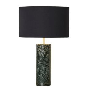 Bordlampe Marmor Grøn Med Sort Skærm