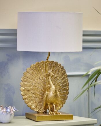 Bordlampe  Peacock Påfugl Guldfinish Bloomingville :