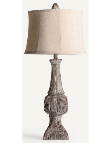 Bordlampe Polyresin Jute H91 Antik Grå Natur