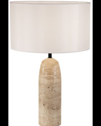 Bordlampe Sten Polyester H55 ø35 E27 Gråbeige Hvid