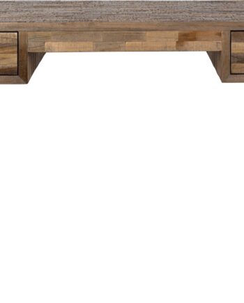 Bordlampe Studio White Leo Brungrå Teak Med Sort Metalstel Opbevaringsskuffer H76