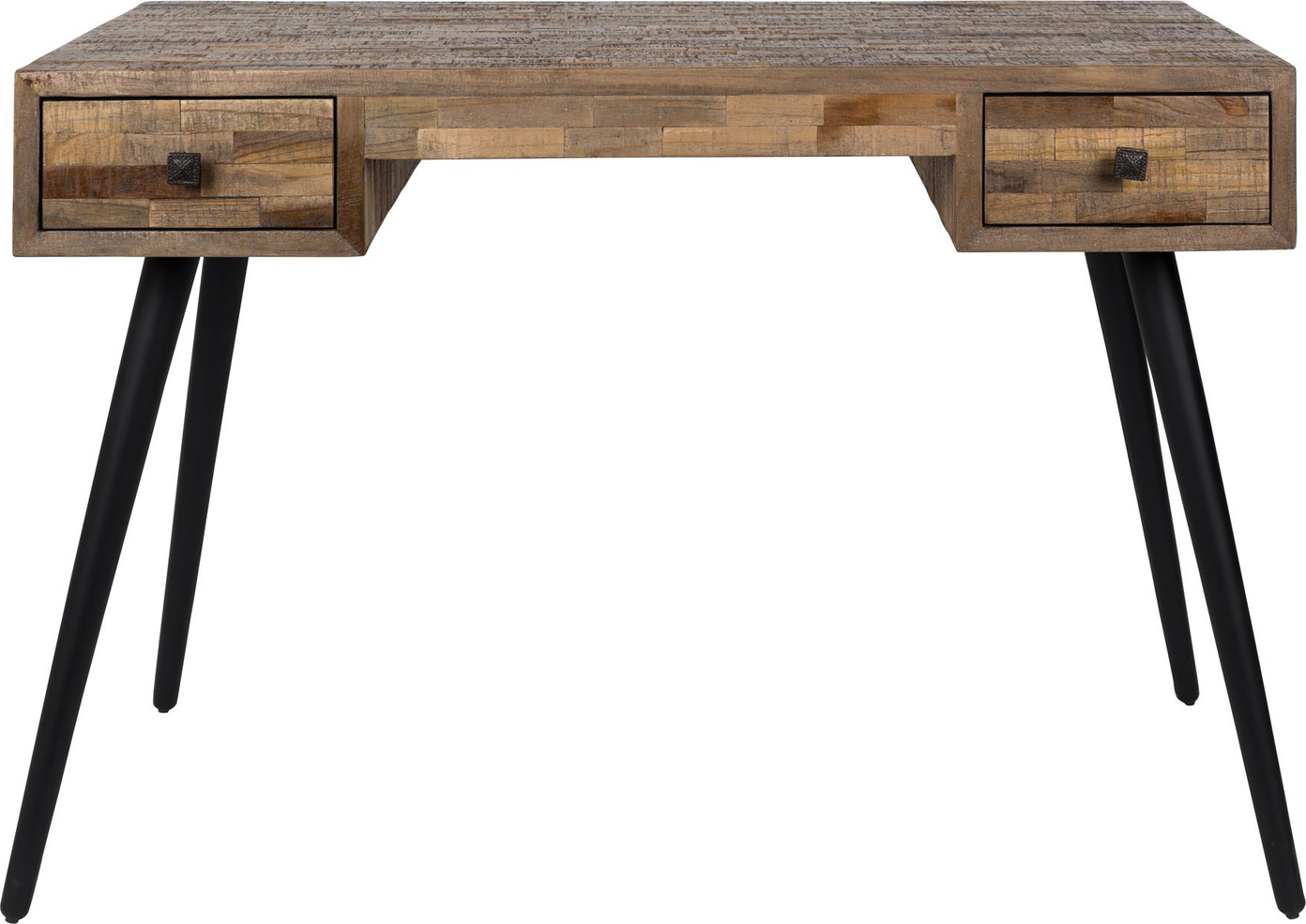 Bordlampe Studio White Leo Brungrå Teak Med Sort Metalstel Opbevaringsskuffer H76