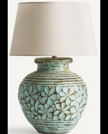 Bordlampe Terracotta Bomuld H72 Antik Turkis Beige