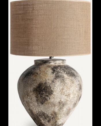 Bordlampe Terracotta Jute H73 Rustik Gråbrun Natur