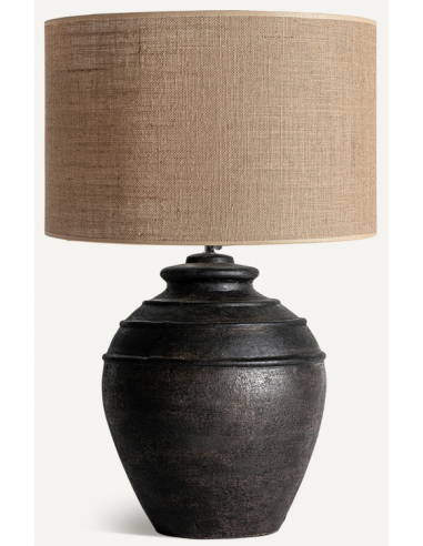 Bordlampe Terracotta Jute H73 Rustik Sort Natur
