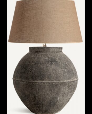 Bordlampe Terracotta Jute H80 E27 Rustik Grå Natur
