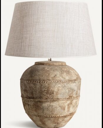Bordlampe Terracotta Linned H95 E27 Rustik Brun Natur