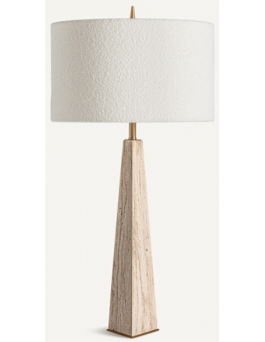 Bordlampe Travertin Boucl H85 Travertin Cremehvid