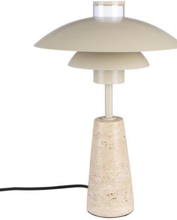 Bordlampe Zuiver Cole Lysgrå Travertin ø26 H37 Dæmpbar Led