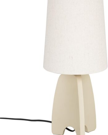 Bordlampe Zuiver Saba Asymmetrisk Perlemor Med Betonbase Linned Skærm ø20 H45