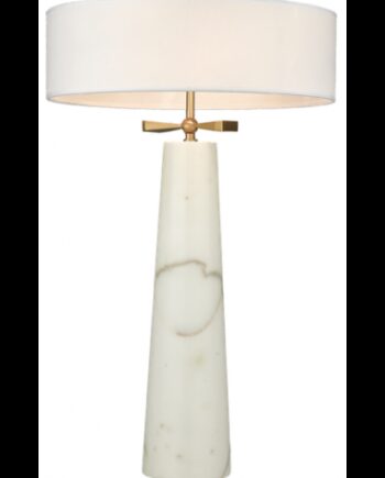 Bow Bordlampe Marmor Stål Polyester H63 E27 Hvid Marmor Børstet Messing Hvid