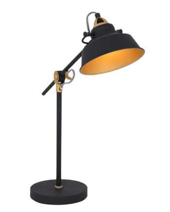 Brandon Bordlampe Tre Metalfarver Metal Sort