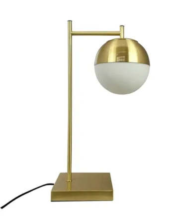 Caen Bordlampe Messing Hvid