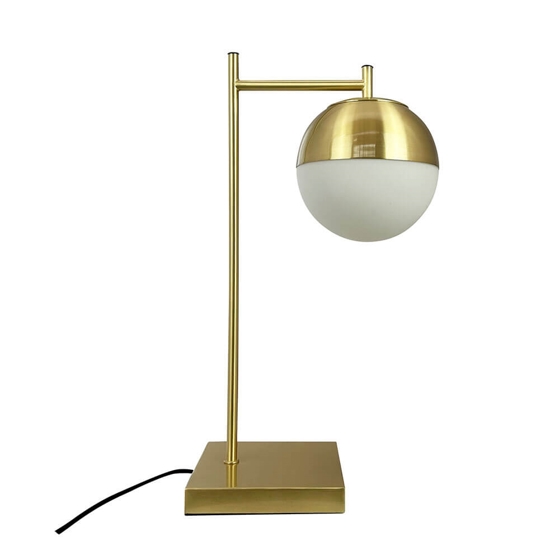 Caen Bordlampe Messing Hvid