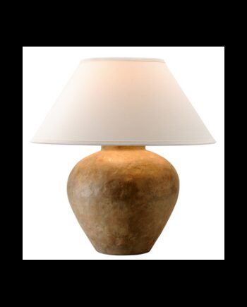 Calabria Bordlampe Keramik Linned H58 ø56 E27 Sienna Brun Off White