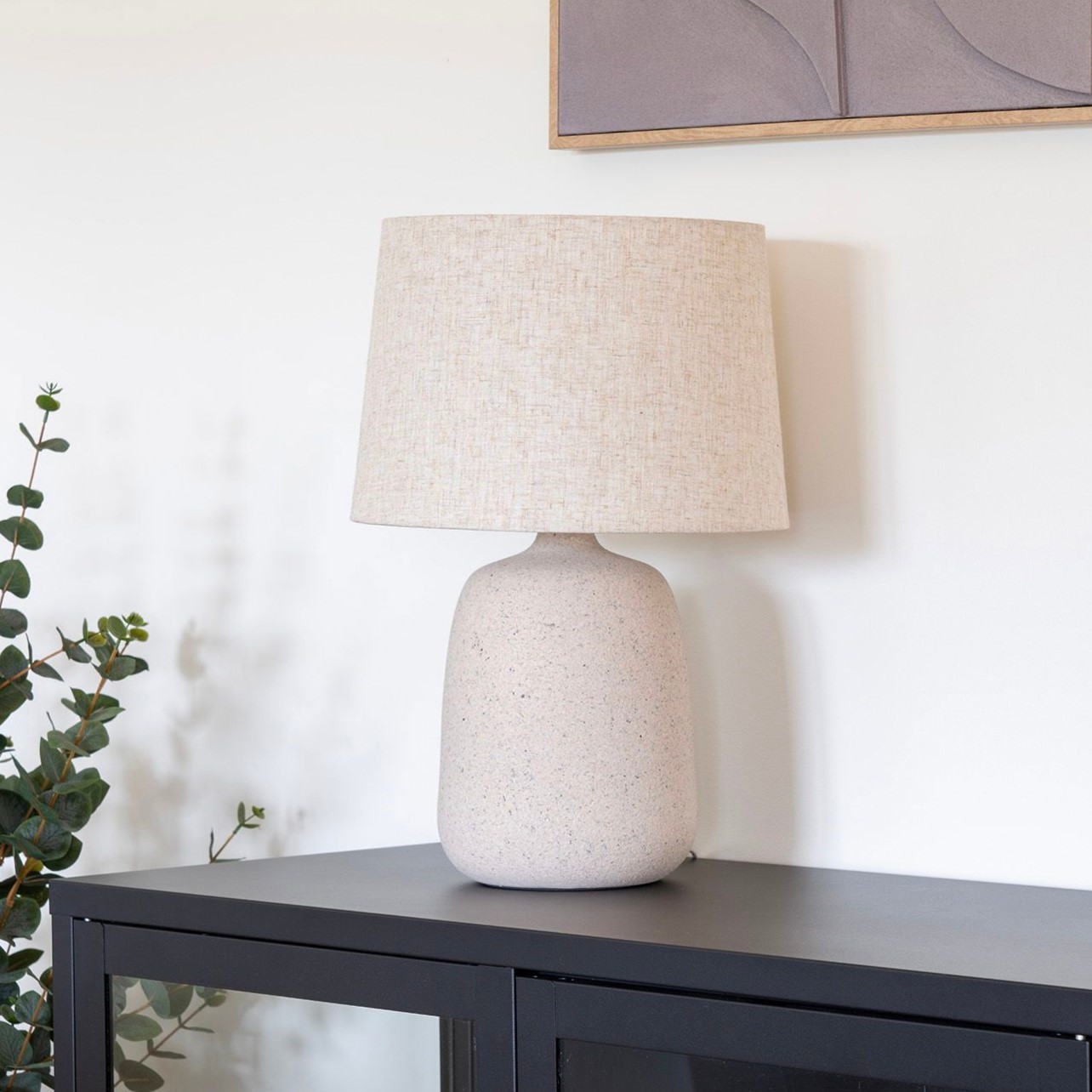 Calais Bordlampe Beige Keramik