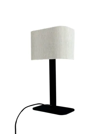Calix Bordlampe Oval Stofskærm Natur Sort
