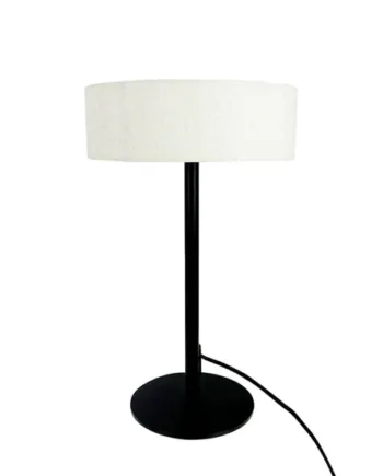 Calix Bordlampe Stofskærm Natur Sort