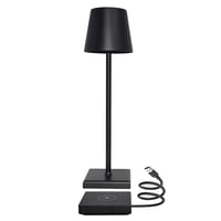 Candela Led Bordlampe Med Trdls Opladning Sort Ip54 Touch Dmpbar