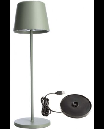 Canis Inden Udendørs Trådløs Bordlampe H37 Led Mat Grågrøn