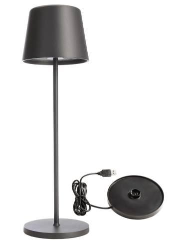 Canis Inden Udendørs Trådløs Bordlampe H37 Led Mat Mørkegrå