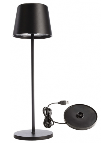 Canis Inden Udendørs Trådløs Bordlampe H37 Led Mat Sort