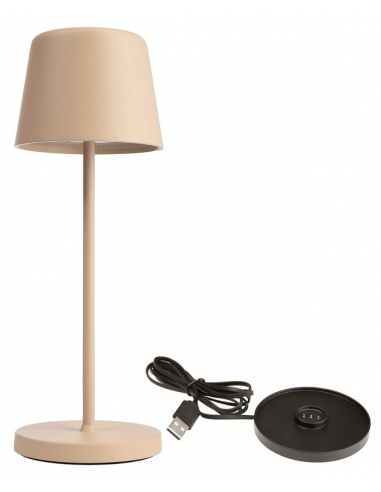 Canis Mini Inden Udendørs Trådløs Bordlampe H20 Led Mat Beige