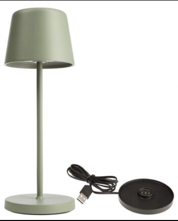 Canis Mini Inden Udendørs Trådløs Bordlampe H20 Led Mat Grågrøn