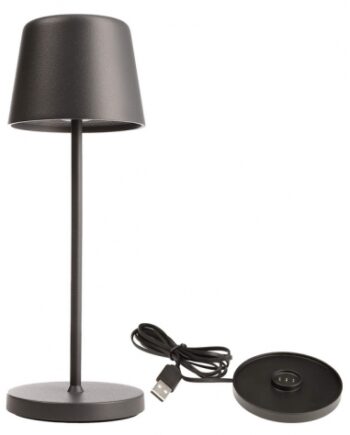 Canis Mini Inden Udendørs Trådløs Bordlampe H20 Led Mat Mørkegrå