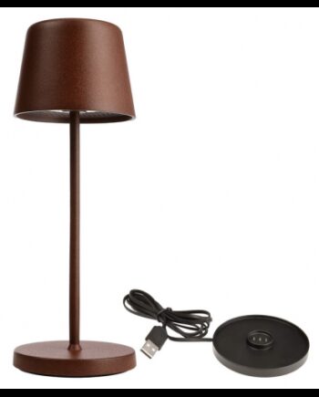 Canis Mini Inden Udendørs Trådløs Bordlampe H20 Led Mat Rust