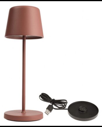 Canis Mini Inden Udendørs Trådløs Bordlampe H20 Led Mat Terracotta