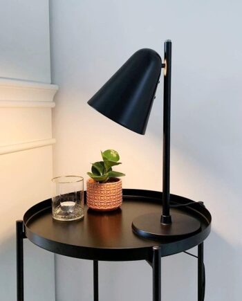 Capelo Sort Bordlampe Genbrugsmetal  Vækstlys Led
