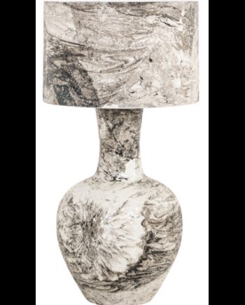Cecile Bordlampe Jern H78 ø40 E27 Sort Hvid Marmoriseret