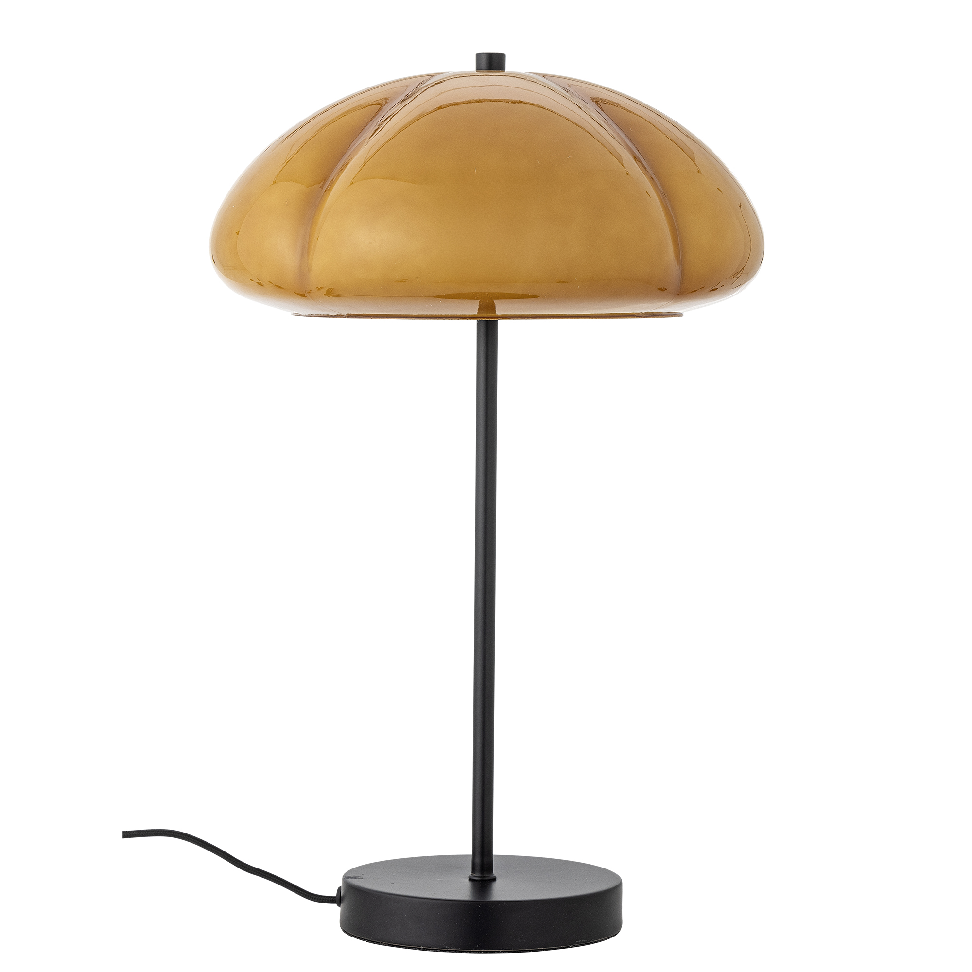 Creative Collection Kinoko Bordlampe Gul Glas Sort Metal D30xh46