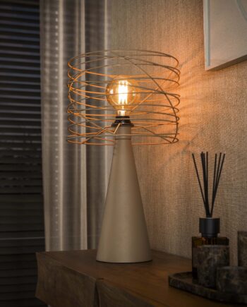 Curly Bordlampe Beige Metal Levering Uden Pære