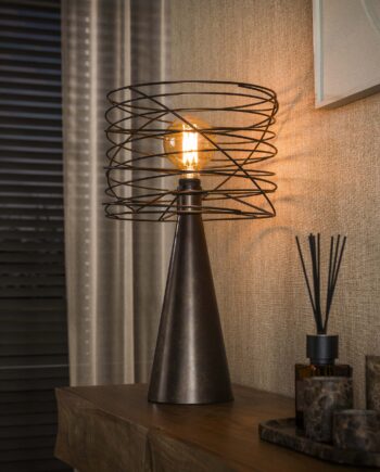 Curly Bordlampe Urban Brun Metal Levering Uden Pære