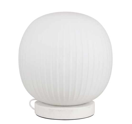 Decor Glass Lantern Marble Bordlampe Hvid