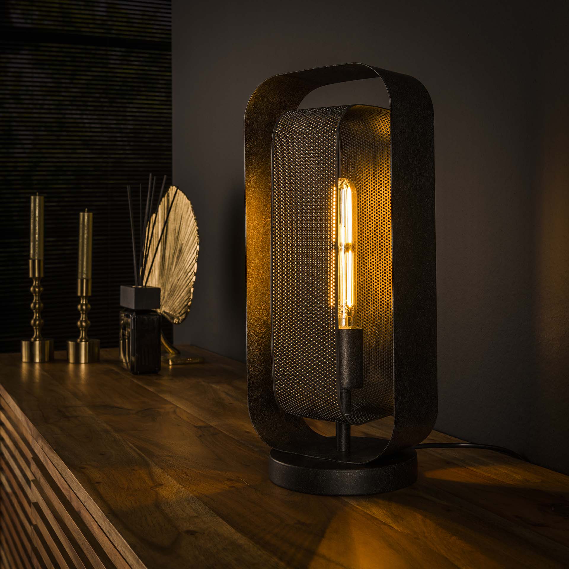 Doblas Bordlampe Sort Metal Levering Uden Pære