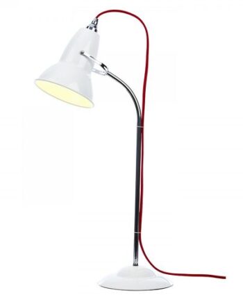 Duo Hvid Rød Ledn Anglepoise Bordlampe