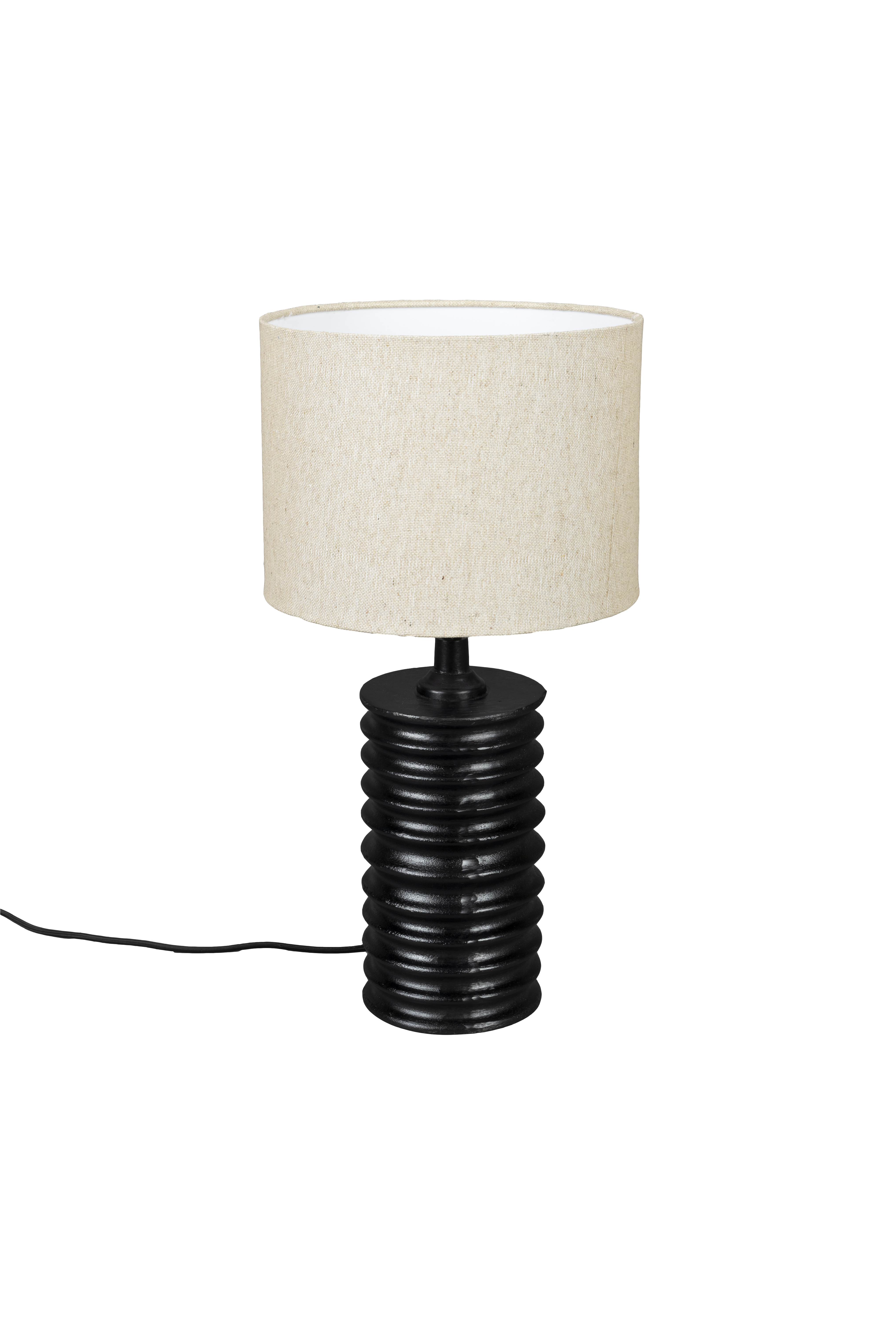 Dutchbone Yalu Bordlampe Hør Sort Aluminium